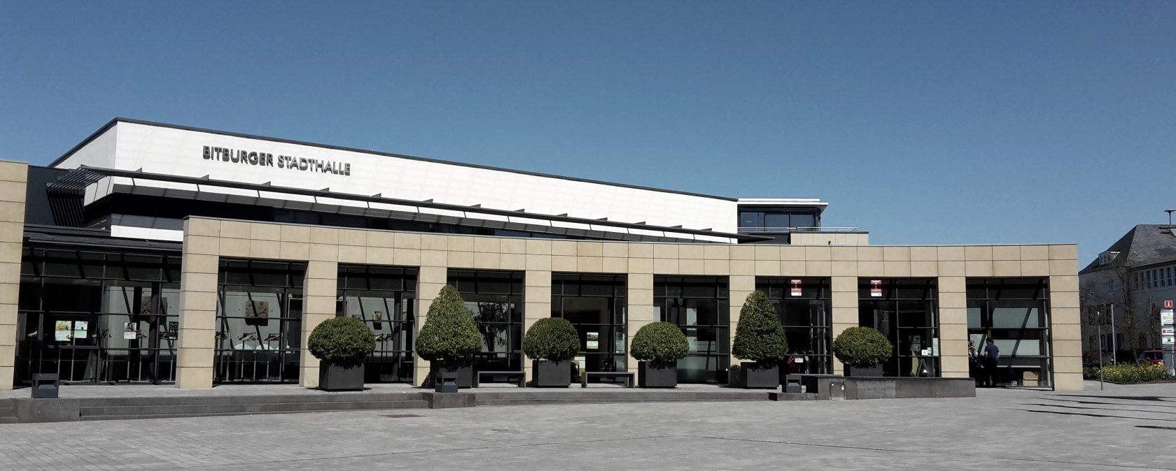 Außenansicht Stadthalle Bitburg, © TI Bitburger Land Außenansicht Stadthalle Bitburg, © TI Bitburger Land
