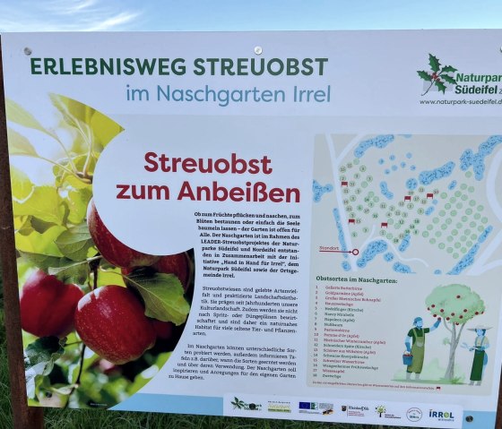 Naschgarten Irrel-Infotafel, © Felsenland Südeifel Tourismus, Anna Carina Krebs Naschgarten Irrel-Infotafel, © Felsenland Südeifel Tourismus, Anna Carina Krebs