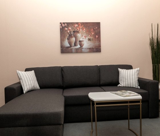APT - Schlafsofa 1,40 x 2,00 m im Wohn- Schlafraum, © Gerhard Müller APT - Schlafsofa 1,40 x 2,00 m im Wohn- Schlafraum, © Gerhard Müller