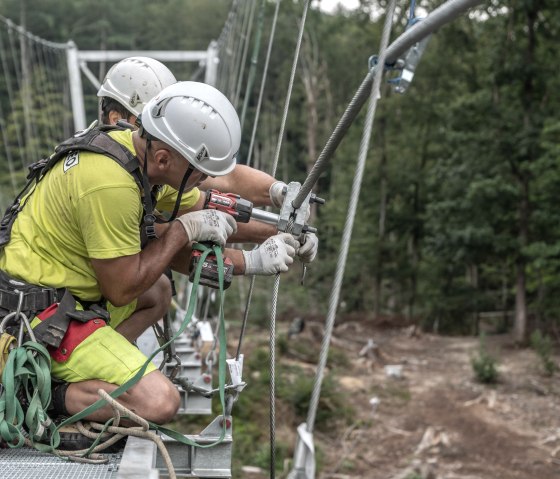 Aufbau Hängebrücke Irreler Wasserfälle, © Naturpark Südeifel/Thomas Urbany Aufbau Hängebrücke Irreler Wasserfälle, © Naturpark Südeifel/Thomas Urbany