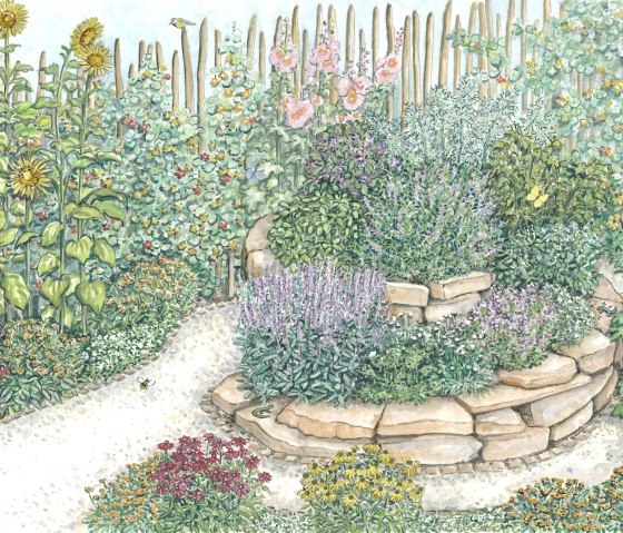 Gartenkultur-Eifel Kräuterspirale, © Naturpark Südeifel/Sabine Dubb Gartenkultur-Eifel Kräuterspirale, © Naturpark Südeifel/Sabine Dubb