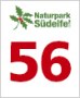 Logo des Naturparks Südeifel mit einem grünen Blatt und der Zahl 56 in Rot. Logo des Naturparks Südeifel mit einem grünen Blatt und der Zahl 56 in Rot.