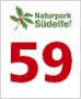 Logo des Naturparks Südeifel mit roter Zahl 59 auf weißem Hintergrund. Logo des Naturparks Südeifel mit roter Zahl 59 auf weißem Hintergrund.