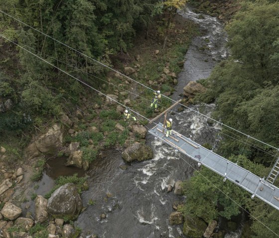 Aufbau Hängebrücke Irreler Wasserfälle, © Naturpark Südeifel/Thomas Urbany Aufbau Hängebrücke Irreler Wasserfälle, © Naturpark Südeifel/Thomas Urbany