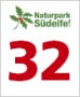 Logo of the Southern Eifel Nature Park with red number 32 underneath. Logo of the Southern Eifel Nature Park with red number 32 underneath.