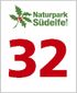 Logo des Naturparks Südeifel mit der Zahl 32 in Rot.