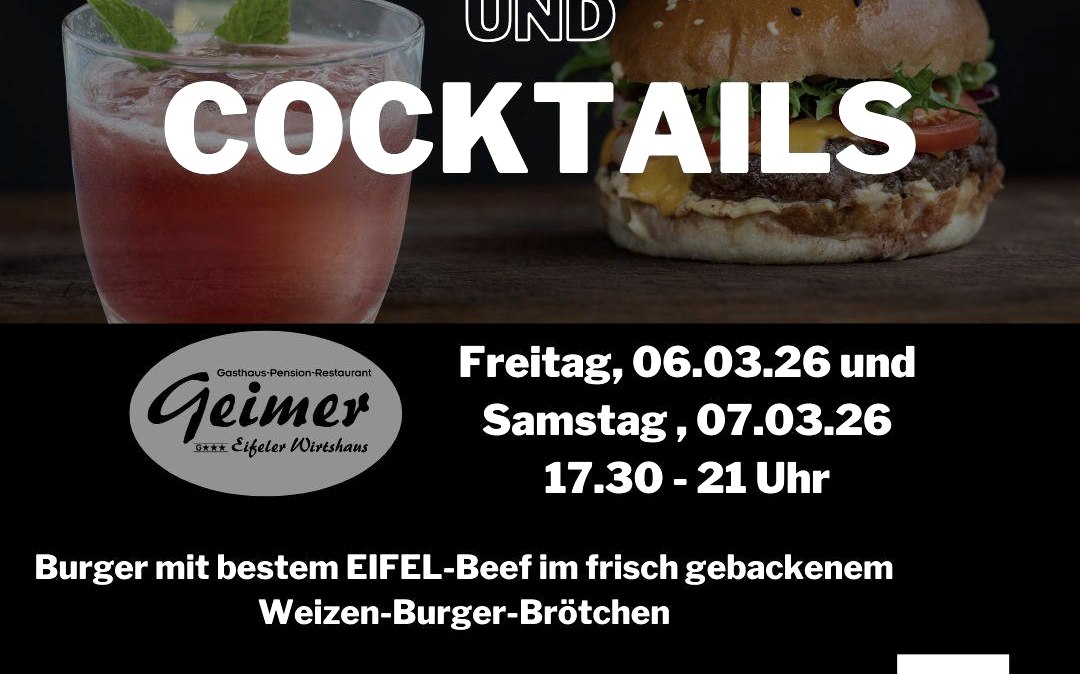 Burger und Cocktails, &copy; Gasthaus Geimer