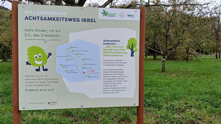 Starttafel des Achtsamkeitswegs