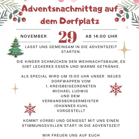 Plakat Adventsnachmittag, © Ortsgemeinde Jucken