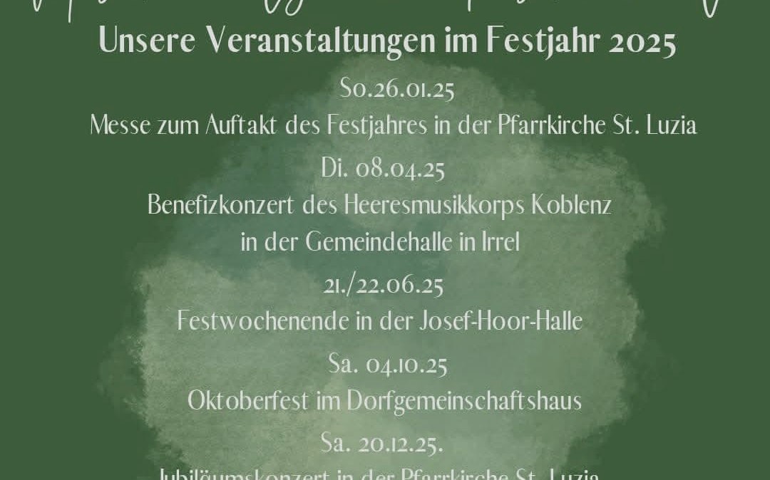 Jubiläumsveranstaltungen Musikverein Lyra, © facebook/Musikverein Ferschweiler