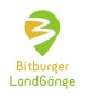 Logo der Bitburger LandGänge: Grünes und gelbes Symbol mit geschwungener Linie, darunter der Schriftzug in Gelb und Grün., © TI Bitburger Land