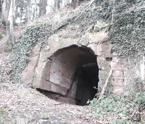 An old ice cellar in a wooded area near K&ouml;rperich, surrounded by ivy and trees. The entrance is made of stone and partially overgrown., &copy; Felsenland S&uuml;deifel Tourismus GmbH