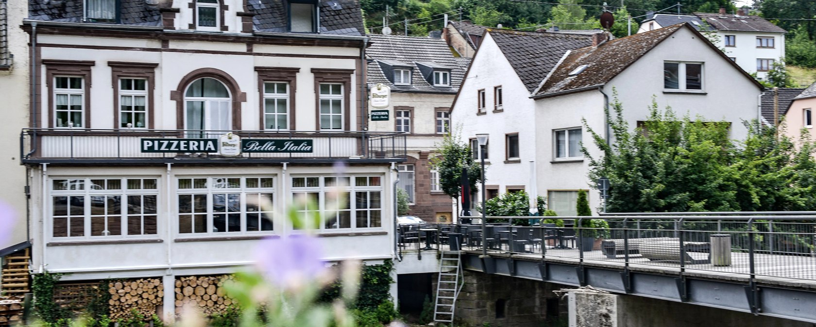 Pizzeria Bella Italia - Blick auf die Brücke, © Tourist-Information Bitburger Land