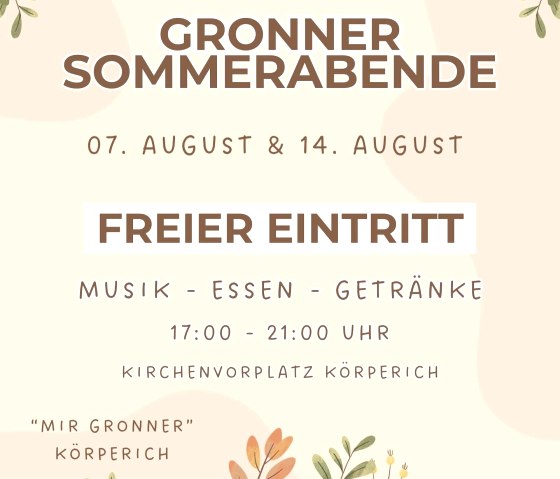 Gronner Sommerabend, © Dorffördervereirein Mir Gronner Körperich e.V.