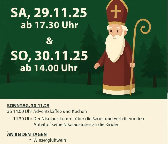 Nikolausmarkt im Abteihof, © facebook/Aktiv für Bollendorf