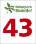 Logo of the Southern Eifel Nature Park with a green leaf and the number 43 in red underneath.