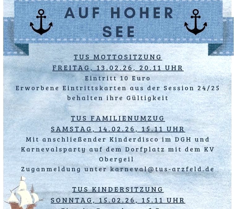 Plakat Karneval, &copy; TuS Arzfeld