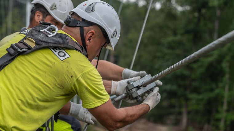 Arbeiten am Stahlseil