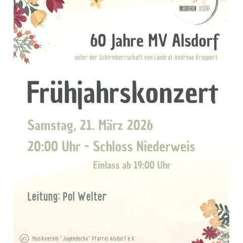 Fr&uuml;hjahrkonzert zum 60-j&auml;hrigen Jubil&auml;um, &copy; facebook/MV Alsdorf