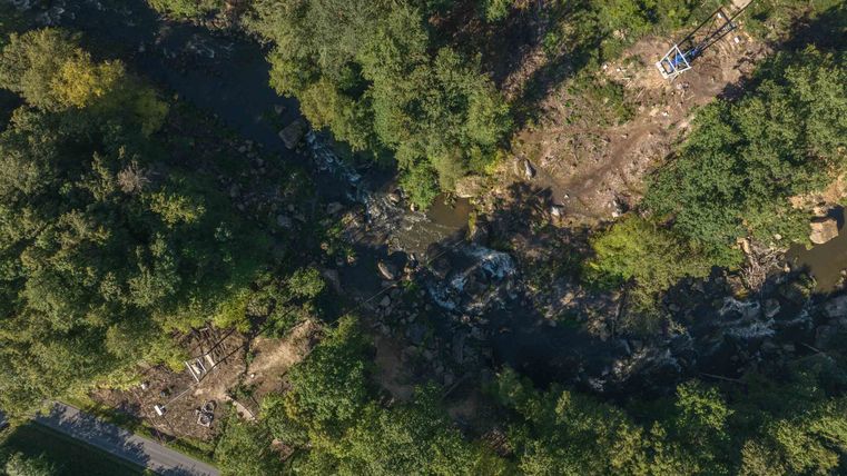 Luftaufnahme Irreler Wasserfälle Start Baubeginn