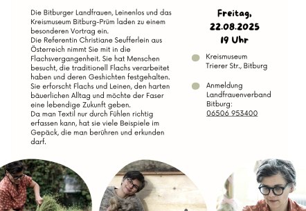 Plakat zum Vortrag Geschichten von Frauen, © Bitburger Landfrauen