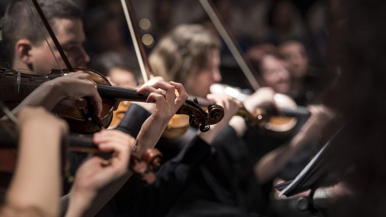 Geigenspieler auf einem Konzert