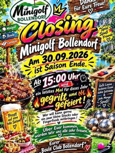 Eine grüne Wiese mit gemütlichen Sitzgelegenheiten und Sonnenschirmen. Im Hintergrund sind einige Spiele für Erwachsene und Kinder sichtbar.