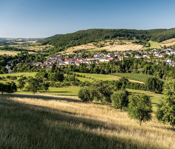 Pr&uuml;mtal mit Hopfenanbau und Streuobstwiesen bei Holsthum, &copy; Eifel Tourismus GmbH, D. Ketz