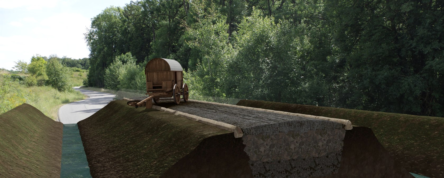 Römerstraße Meilbrück, © ARGO - Augmented Archaeology (Universität Trier)