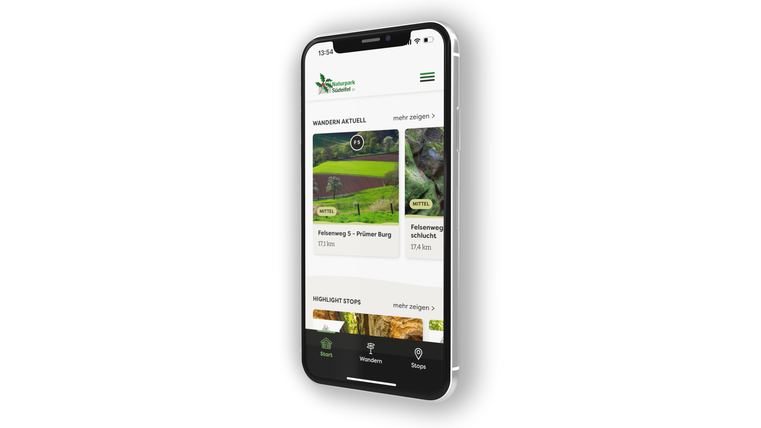 Startbildschirm Wandern