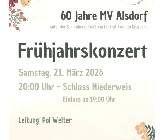 Fr&uuml;hjahrkonzert zum 60-j&auml;hrigen Jubil&auml;um, &copy; facebook/MV Alsdorf